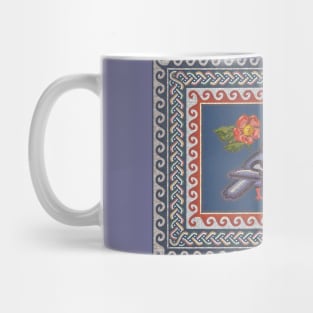 Romantic Couple Of Pigeons Vintage Roman Mosaic Mug